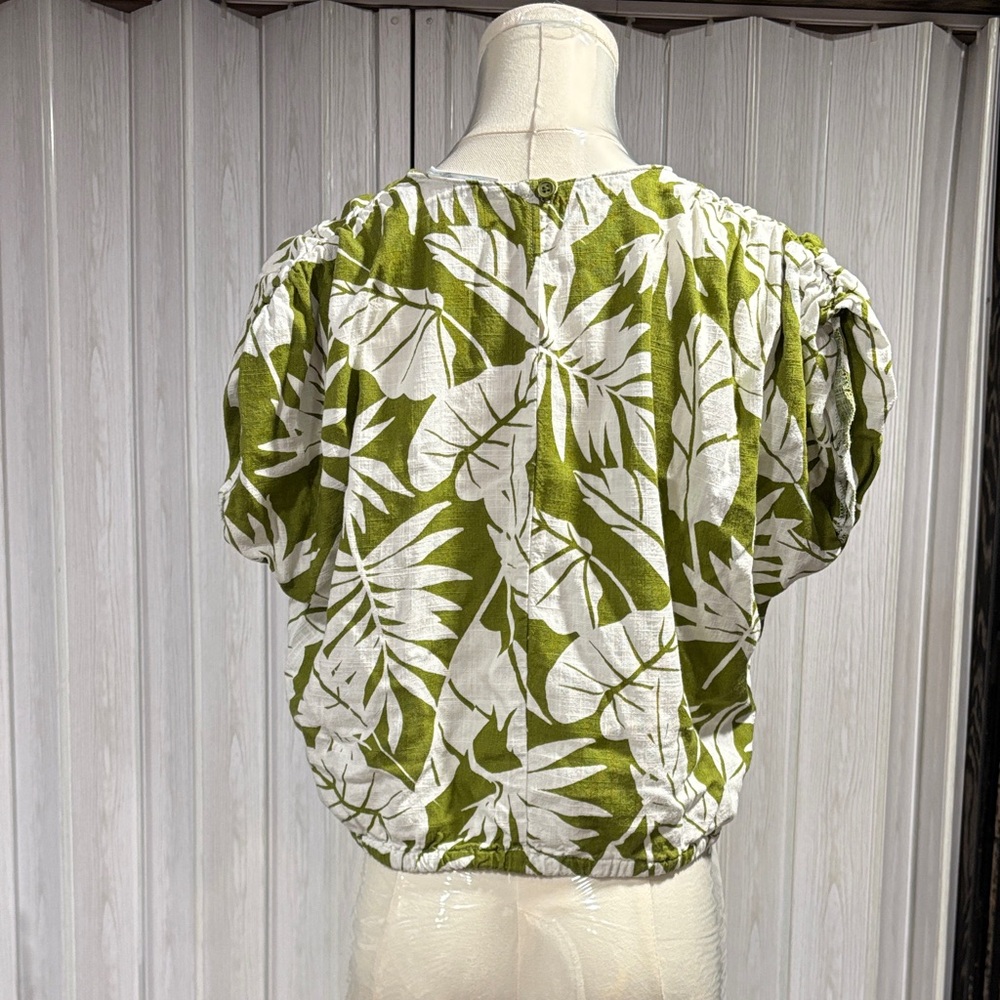 Primark Olive Leaf Print Blouse - Picture 2 of 3
